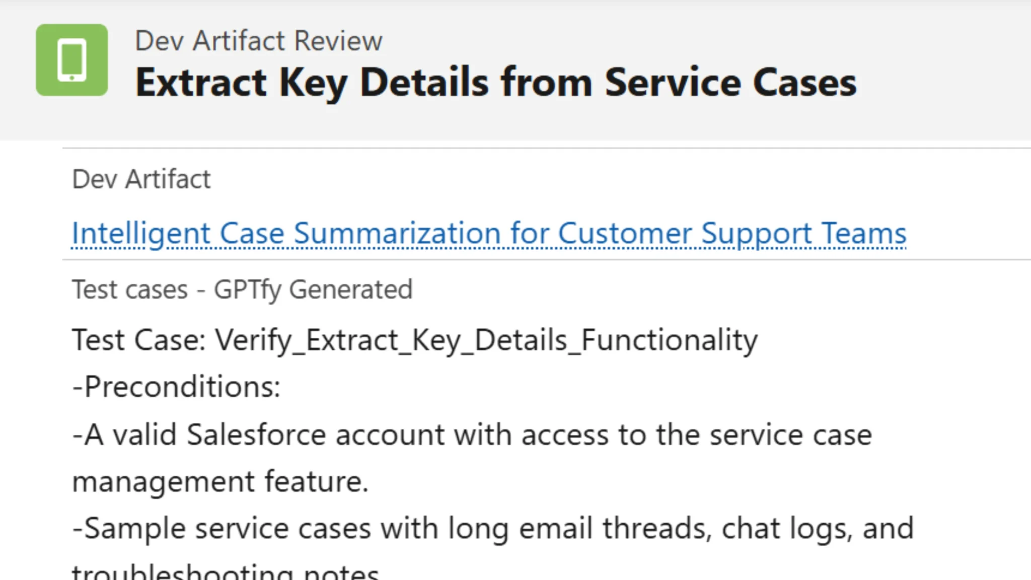 The Real-World Example - Using GPTfy in Salesforce, you can automatically generate