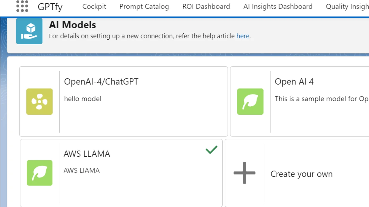 Connecting Llama AI Model to Salesforce - GPTfy allows for seamless, declarative integration of the