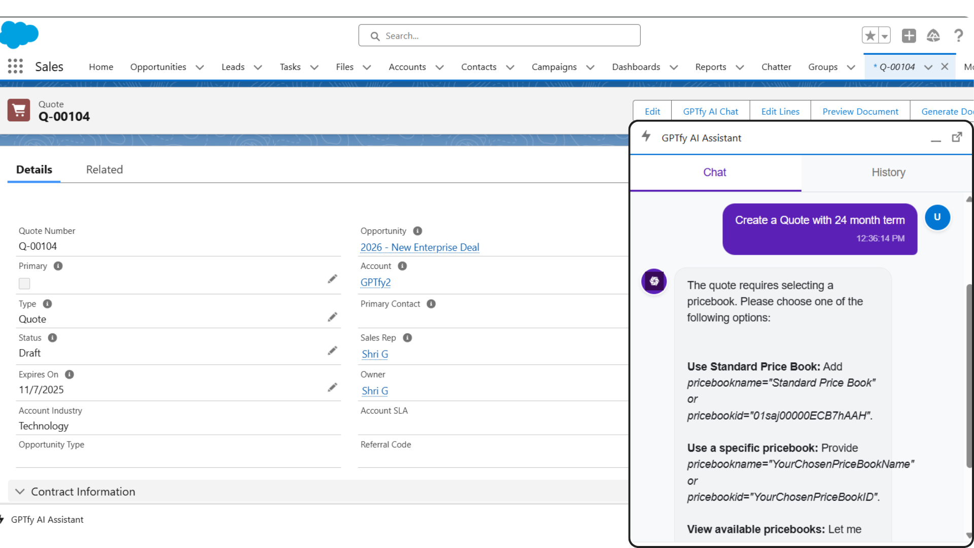AI for Salesforce CPQ - Pricing Intelligence